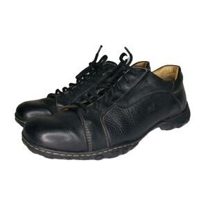 BORN Mens Size 12 M Oxford Loomis Black Leather Lace Up Sneakers Casual Shoes